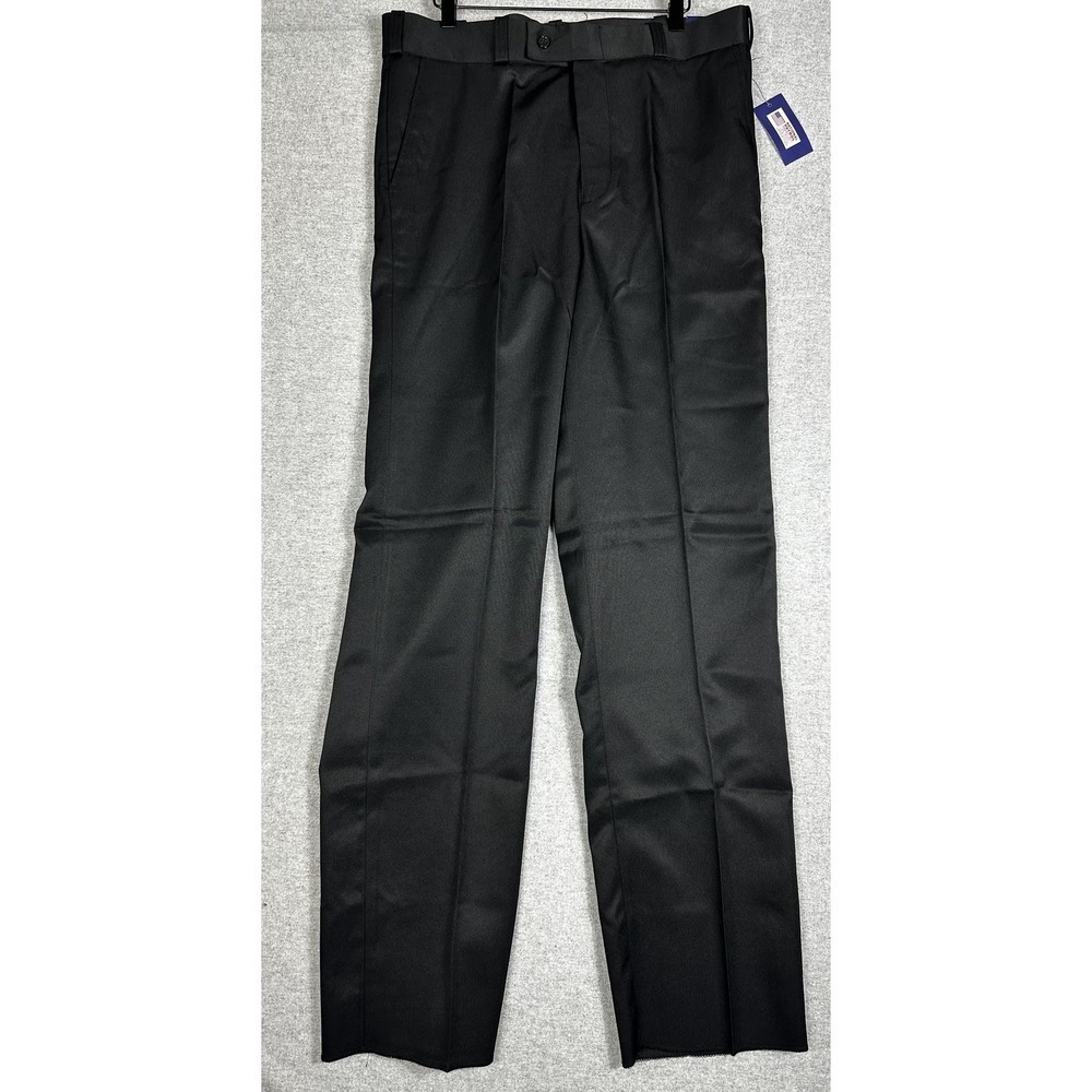 National Patrol Pants Mens 36x36‎ Black Polyester Pleated Security Dress Uniform